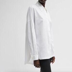 Tibi Gabe Oversized White Shirt - Medium
